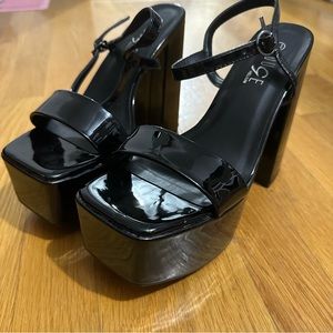 Patent Platform Chunky Heel